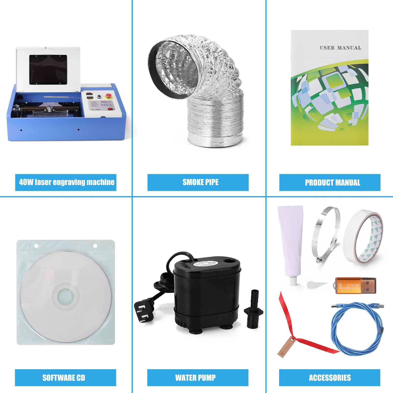 40W USB CO2 Laser Engraving Cutting Machine for Wood and Plastics Multifunctional Engraver Cutter with Digital Display 300*200mm - купить по