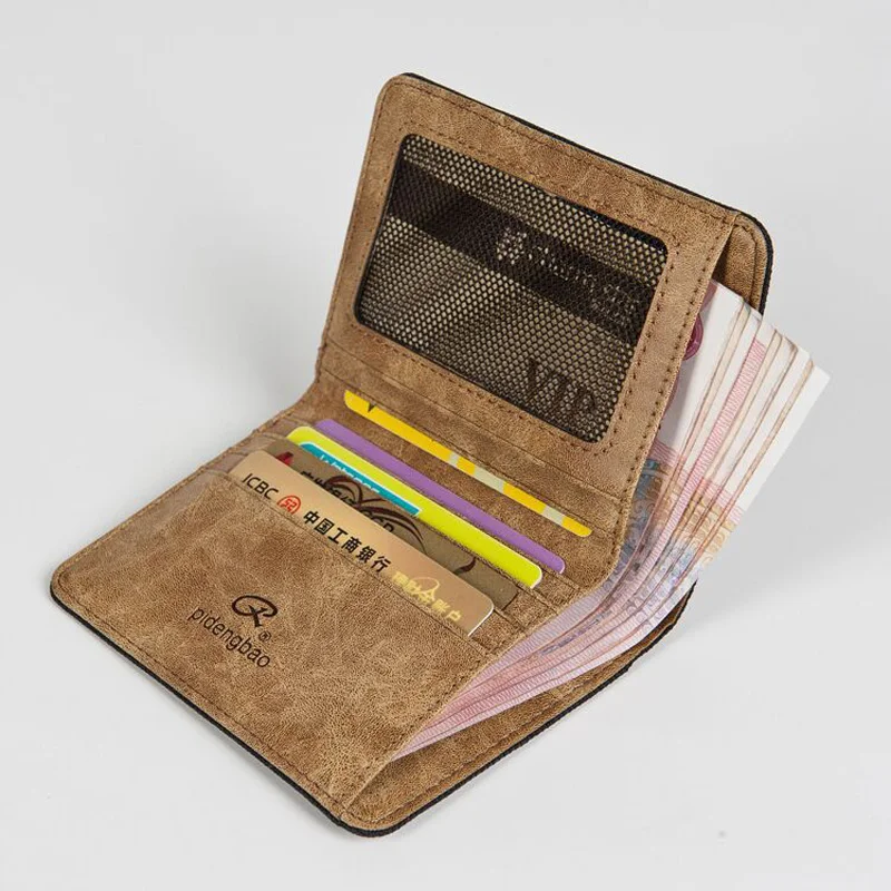 2019 Мужские Двойные кошельки Держатель для карт и денег серый холщовый новый