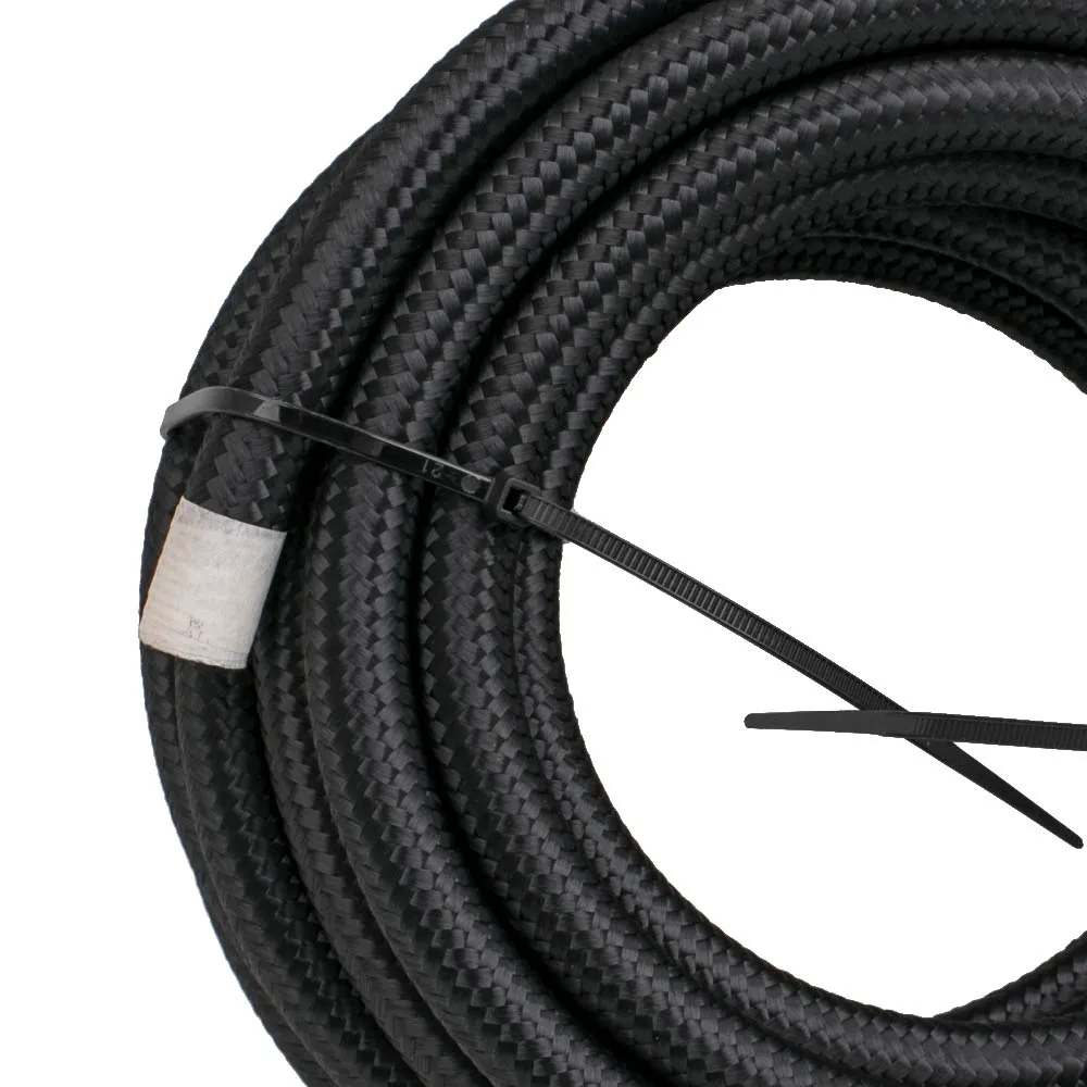 

20 Feet AN 6 Nylon- Stainless Steel Braided Fuel Hose line + house ends 10 pcs