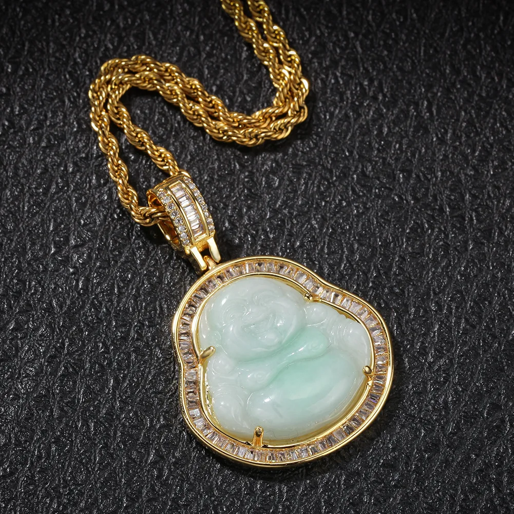 

Newly released gold maitreha zircon hip hop pendant necklace for women and men, necklace for men, fashion trend accessories
