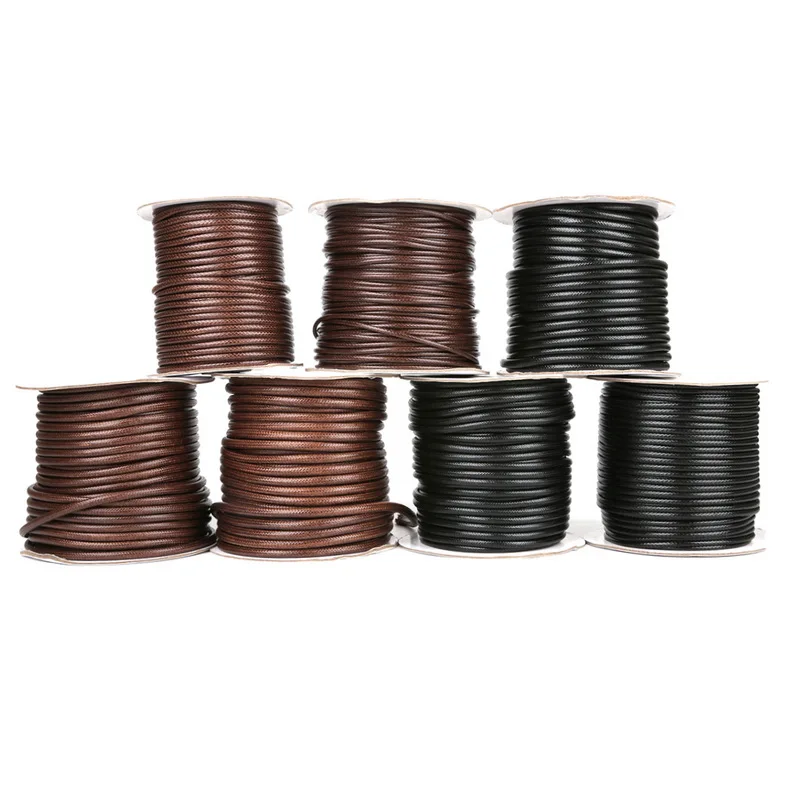 Шнур из вощеной кожи для украшений сделай сам черный шнур проволоки