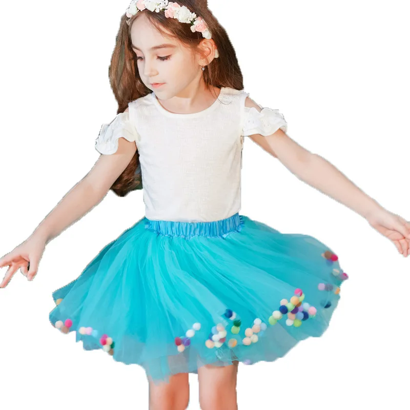 Летняя многослойная фатиновая юбка-пачка для малышей Детская одежда принцессы с