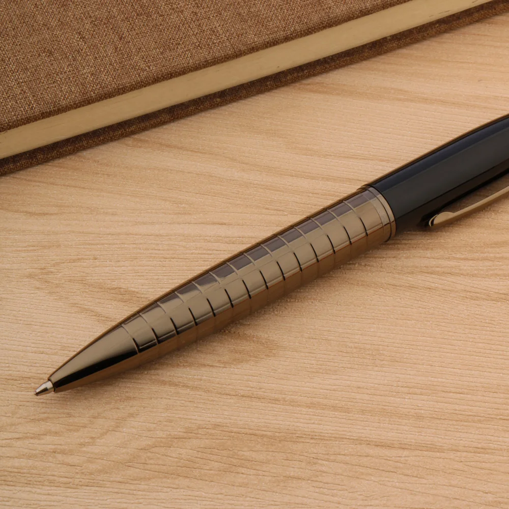 Высококачественная металлическая шариковая ручка 022 серый вращающийся черный