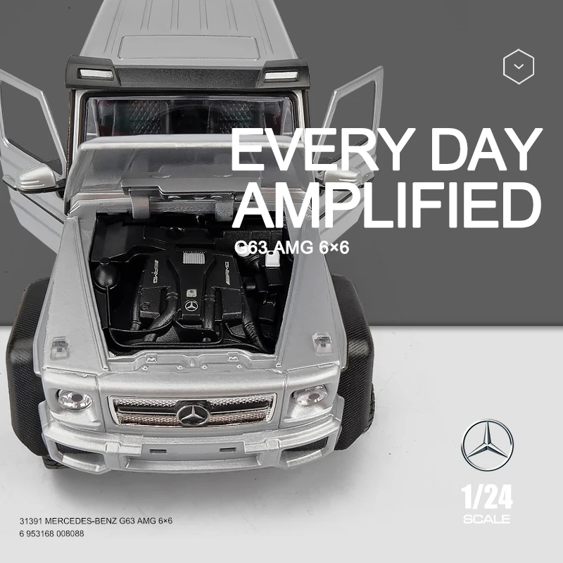 Модель автомобиля Welly 1:24 Mercedes G63 AMG 6X6 сплав Литые и игрушечные транспортные