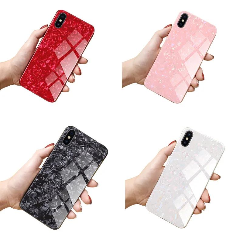 Роскошный красный чехол для телефона из закаленного стекла Funda Apple iPhone X XR XS Max 8 7 6S 6