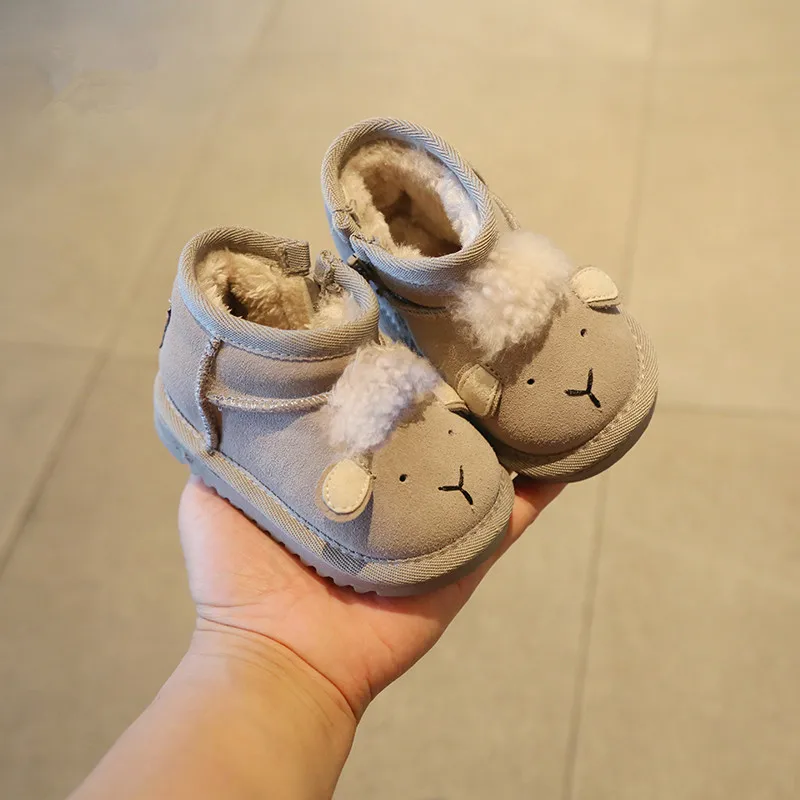 Зимняя распродажа Замшевые младенческие сапоги для снега Обувь малышей Детская