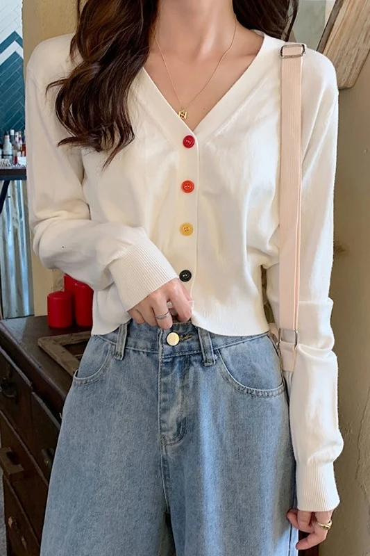 Вязаный кардиган для ранней осени тонкий женский свитер-пальто девочек