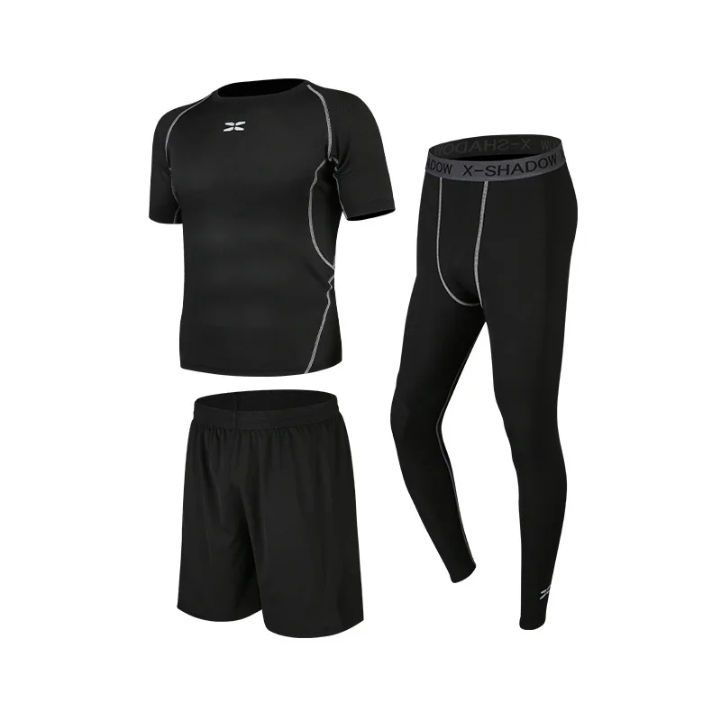 

andyou Men Sports Shirts 5 Pcs/Set Tracksuit Gym Fitness Compression Sports Suit Running Set Jogging Sport Wear Workout Tights