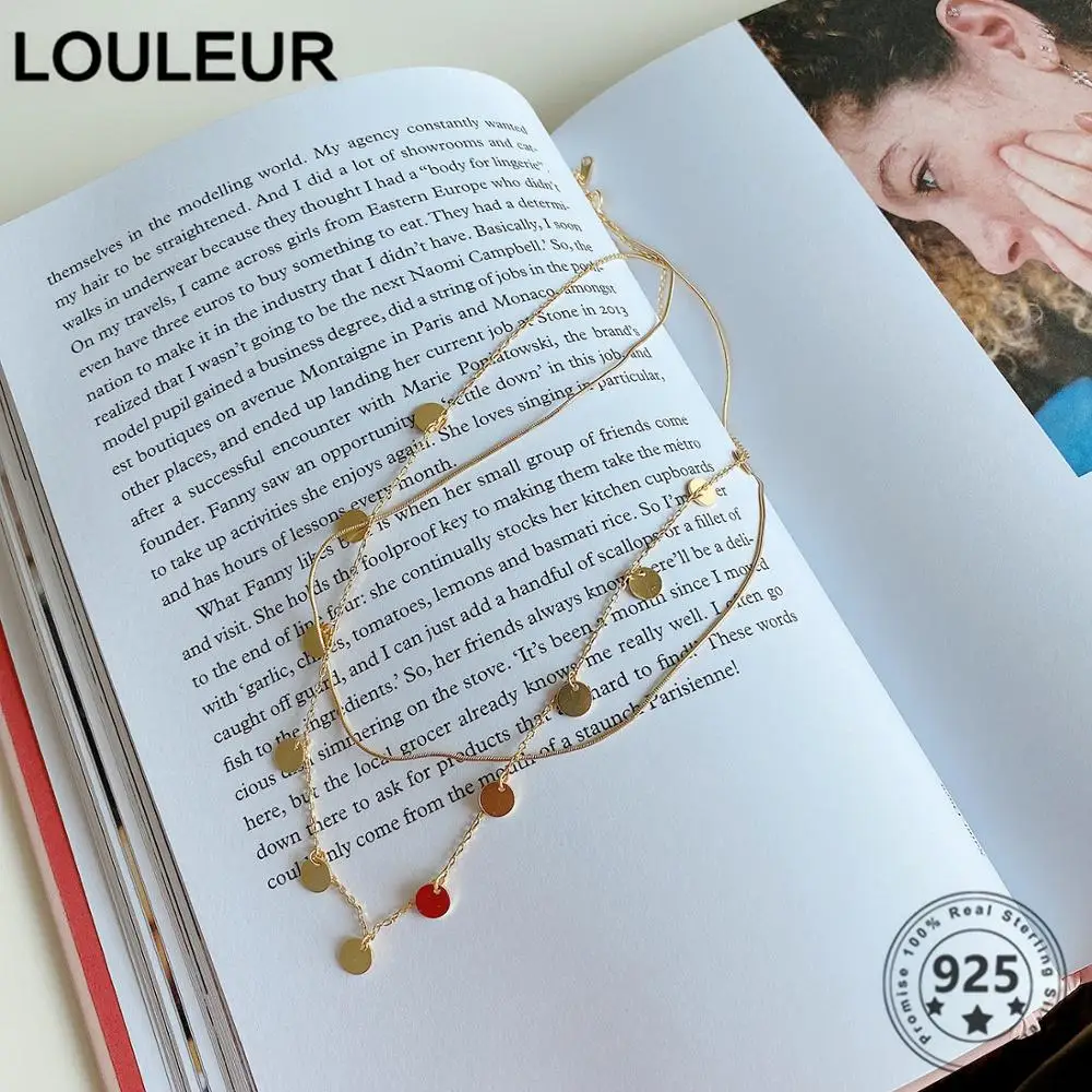 Женское Двухслойное ожерелье из пластин Louleur ювелирное изделие стерлингового