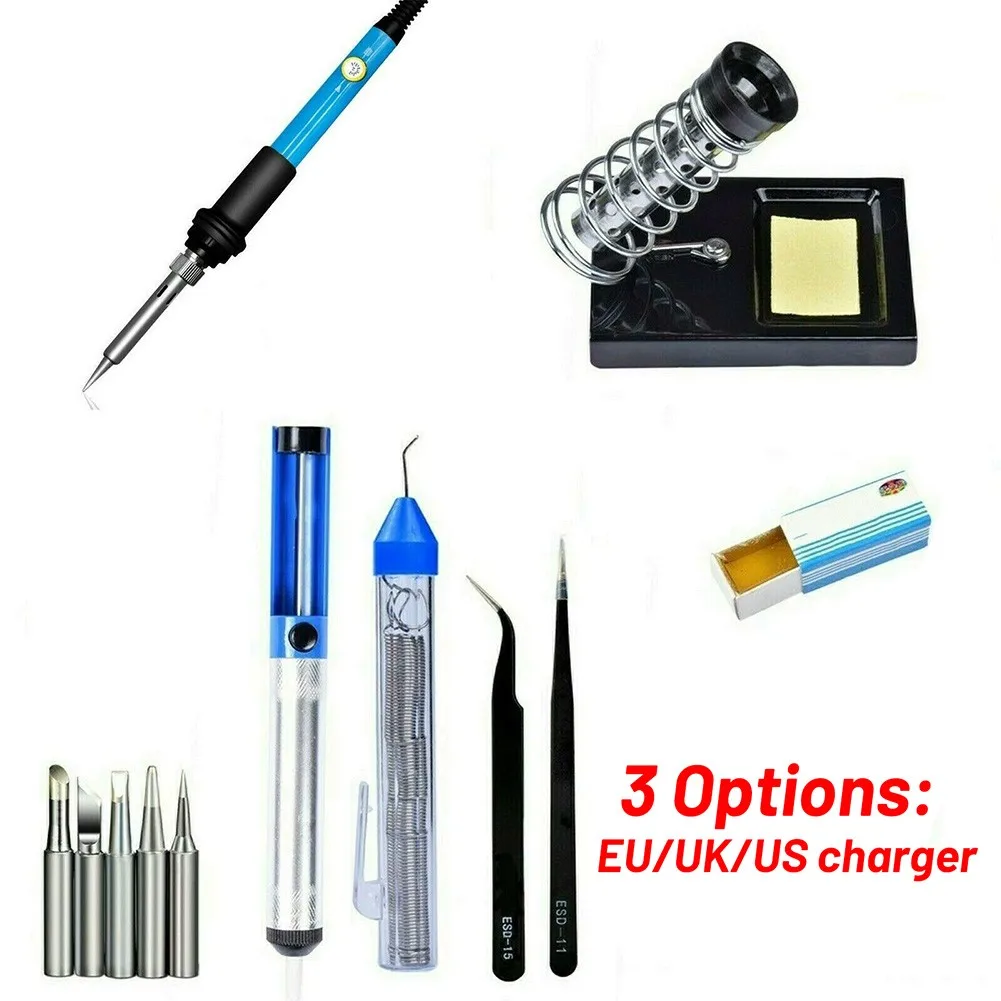 

60W Soldering Iron Electrical Gun Kit Set Solder Station Tips Protable