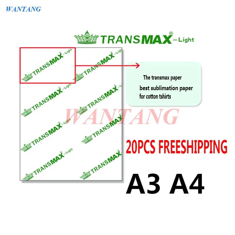 Freeshipping A4 A3 Inkjet T-Shirts Sublimation Printing Paper Light Color Heat Transfer Paper for Cotton Garments
