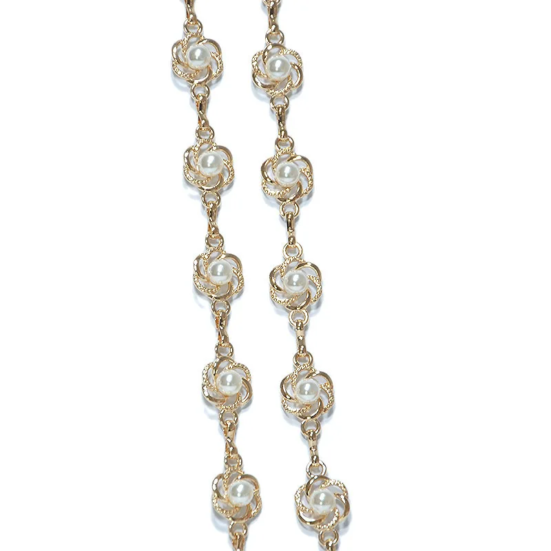 

Adjustable Gold Chains Waistband Women Metal Imitation Pearl Beads Thin Waist Chain Belt Strap Dress Accessories Decor