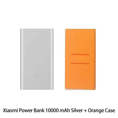 Silver add OR Case 10000 мАч Xiao mi power Bank 2 Внешний аккумулятор для быстрой зарядки Dual-USB портативный Alu mi nium Быстрая зарядка mi power внешний аккумулятор - Цвет: Silver add OR Case