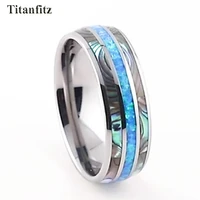 real opal tungsten carbide rings for men alliance 8mm womens wedding band couple jewelry finger ring abalone shell