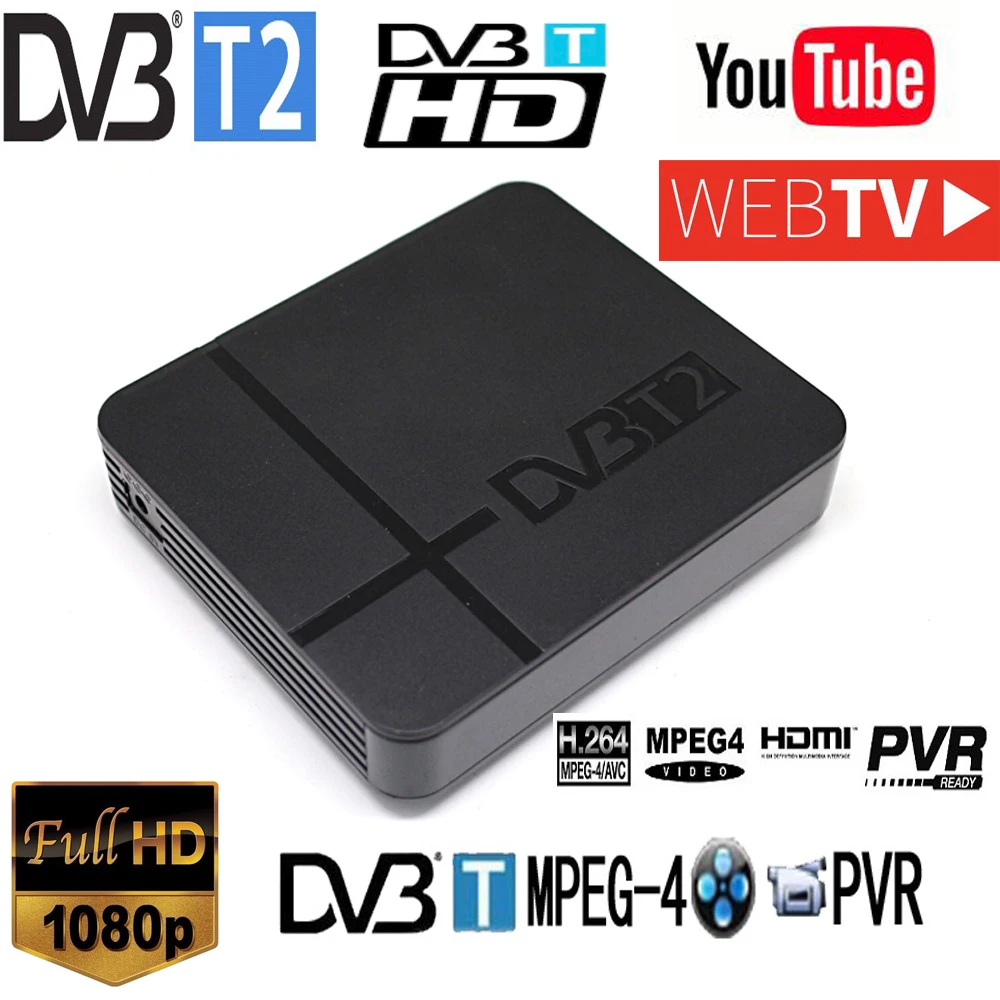 Новейший K2 Plus DVB-T2 эфирный цифровой ТВ приемник сигнала совместимый с DVB-T/H.264 поддерживает Dvb t2 H.264 таймер PVR