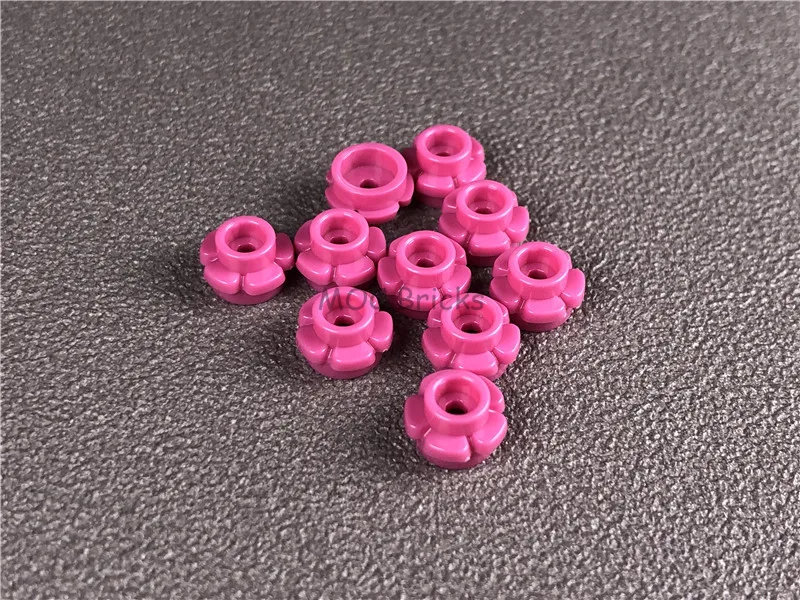 200 шт./партия кубики MOC сделай сам красная розовая тарелка круглая 1x1 с цветочным