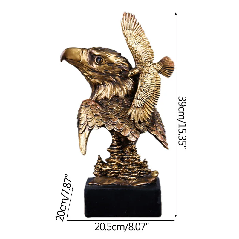 

Strongwell Bronze Eagle Sculpture Antique Home Decor Statue Living Room Entrance Display Furnishings Office Decoration Ornaments