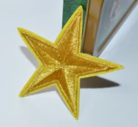 hot sale embroidered golden star iron on patch sew on motif applique embroidery patches brand new cool strong diy
