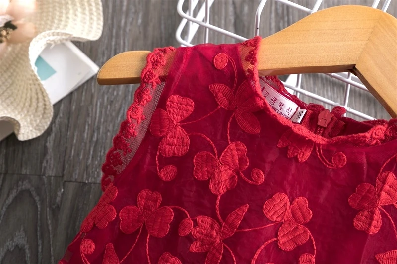Летнее кружевное платье с цветочным принтом для девочек 3-8 лет 2021 | Детская одежда