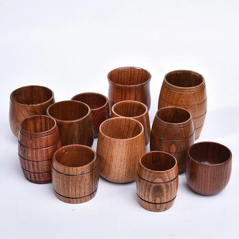 

1pc-6pc Wooden Big Belly Cups Handmade Natural Spruce Wood Cups Beer Tea Coffee Milk Water Cup Kitchen Bar Drinkware