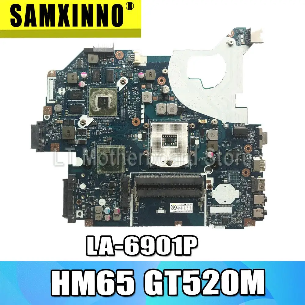 Материнская плата P5WE0 LA-6901P для acer 5750 5750G 5755, материнская плата для ноутбука HM65 GT520M, оригинальная тестовая материнская плата, Бесплатный процессор