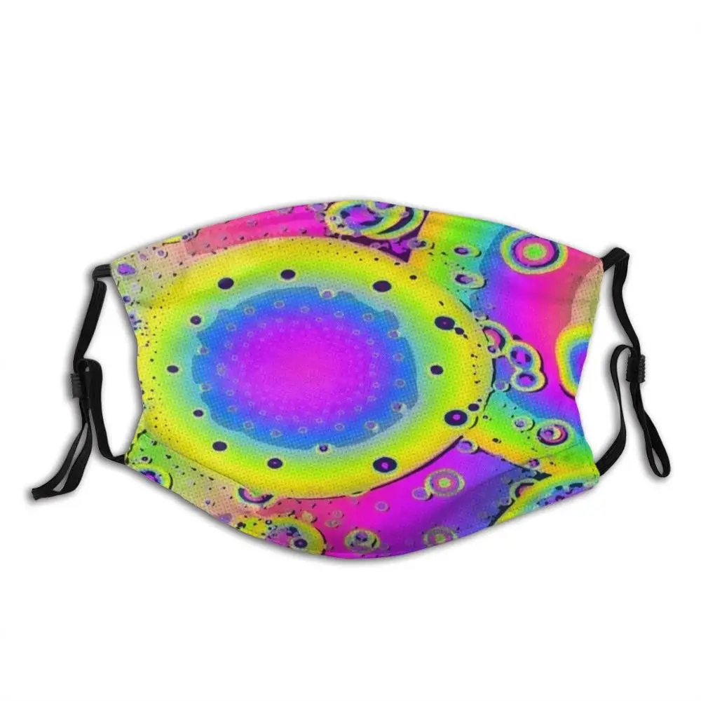 

Забавная крутая Тканевая маска fiнаде поп-арт психоделические абстрактные визуальные цветные хипстерские неоновые круги для жениха
