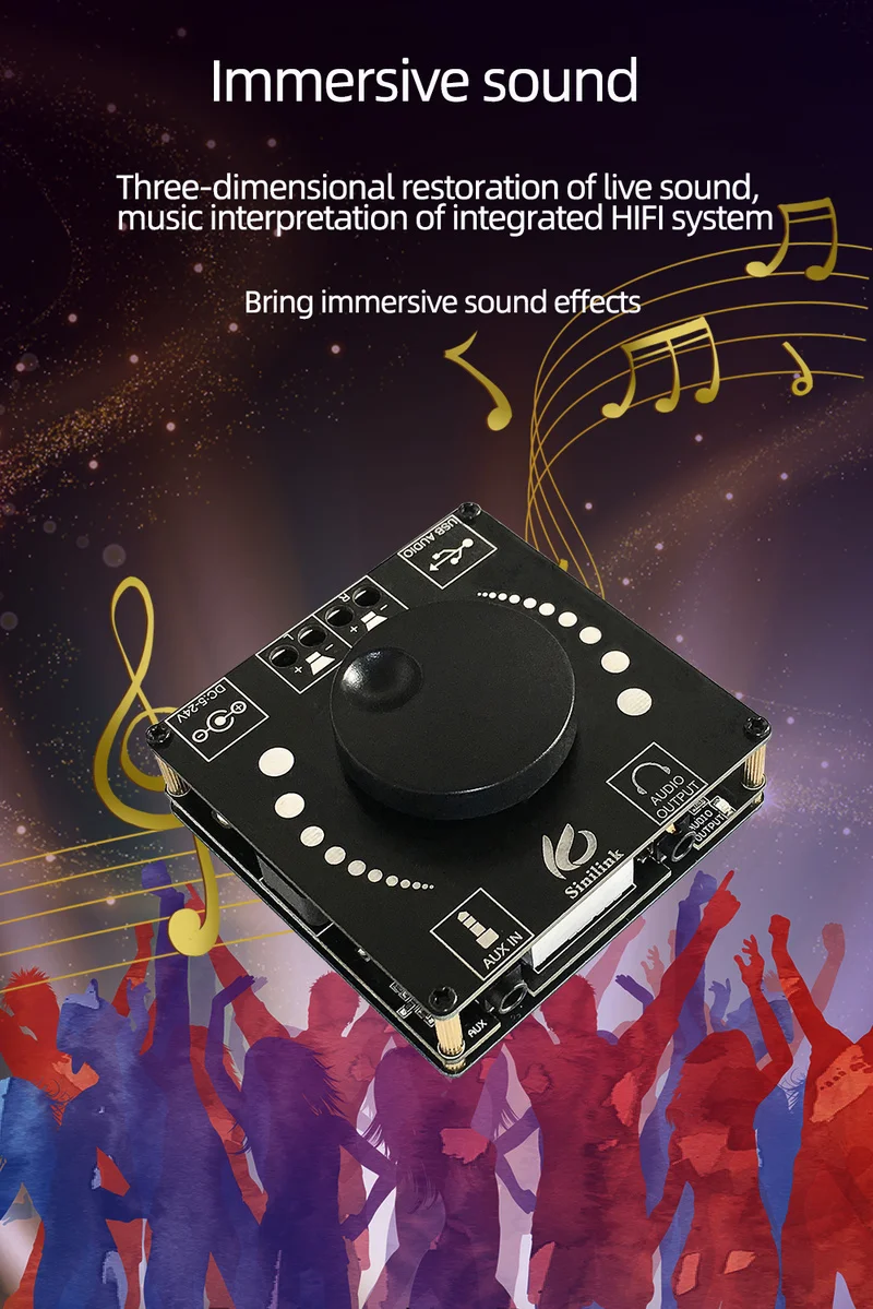 Цифровой усилитель мощности AP50H беспроводной аудио TPA3116D2 Hi-Fi Bluetooth 3 5 | Электроника