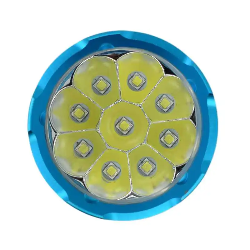 Billig 9x XM-L2 Tauchen Taschenlampe 20000Lumen LED Tauchen Taschenlampe Leistungsstarke Scuba Diver Unterwasser 150 M-Licht + 18650 Batterie + Ladegerät