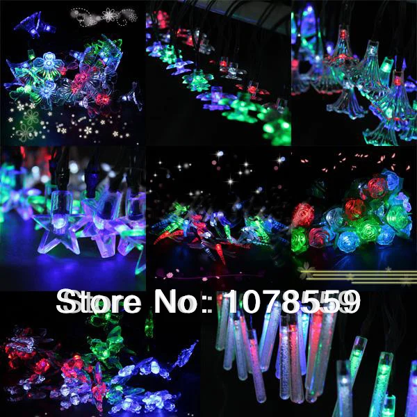 

Solar Power 30 LED Butterfly Shape Outdoor Garden Yard Snowflake Pompons String Light Xmas Party Lamp free shpping