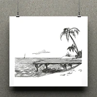 zhuoang beach clear stamp scrapbook rubber stamp craft clear stamp card seamless stamp