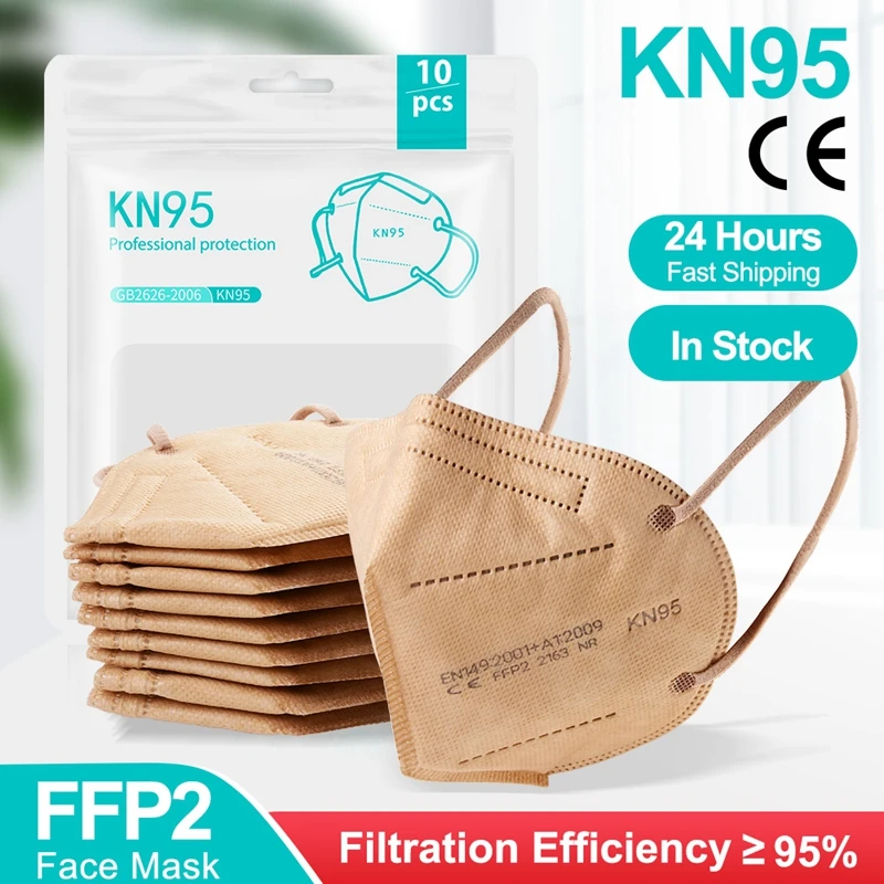 50 шт. FFP2 маски для лица KN95 маска из 5 слоев Респиратор фильтром маске дышащая