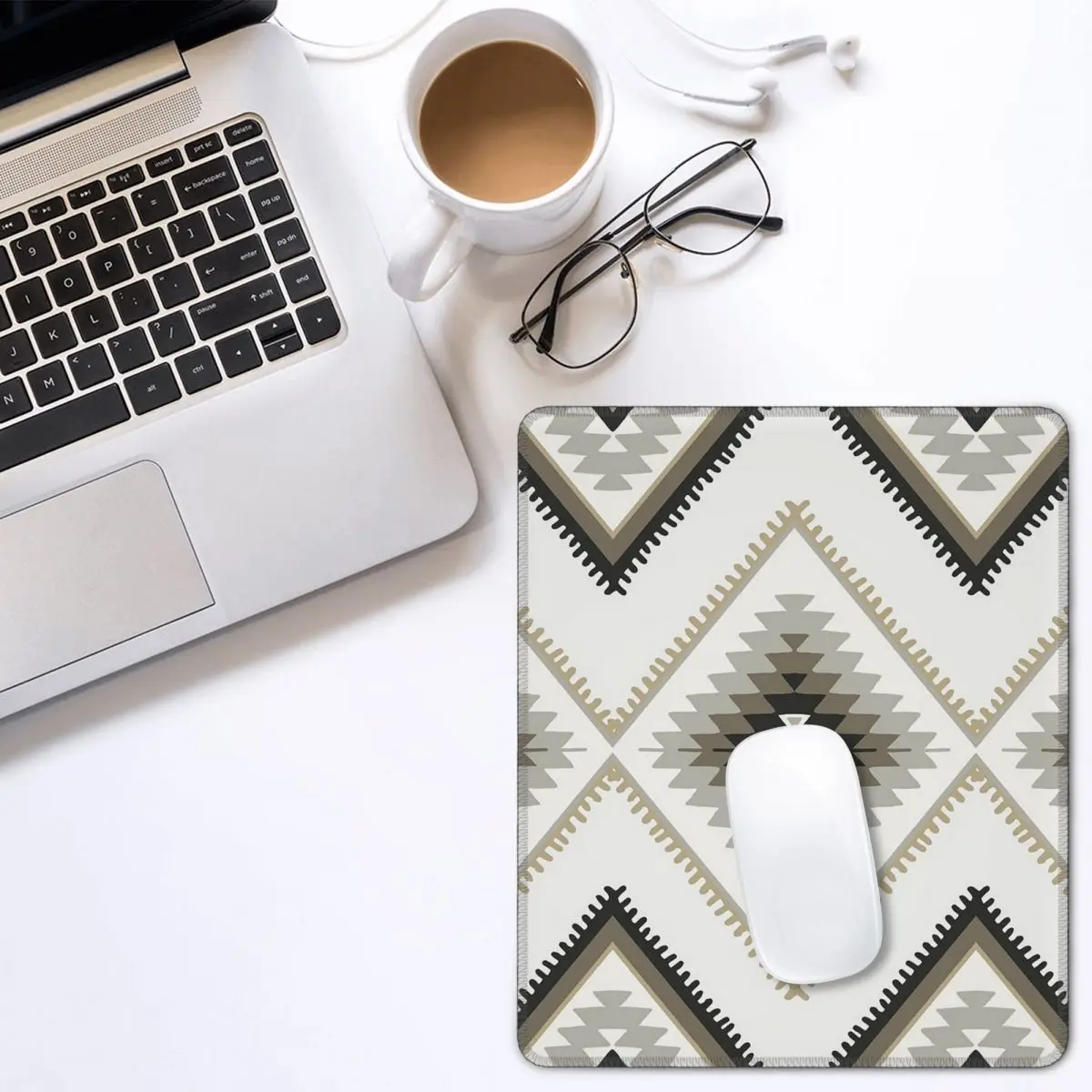 Бежевый винтажный коврик для мыши в ацтекском стиле турецкий килим Навахо