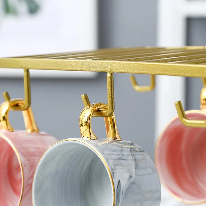 Металлический стеллаж для кофейных чашек 6 крючков держатель кружки чашки |