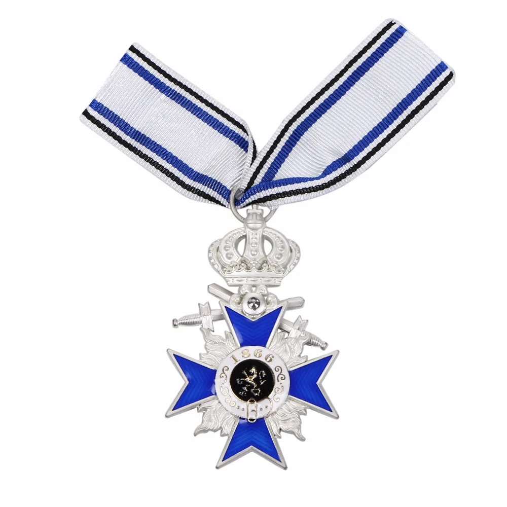 Немецкая Баварская Военная заслуга крест 1866 MERENTI мечи обед значок с лентой