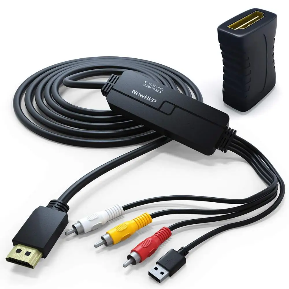 Кабель HDMI RCA для ТВ преобразующий в 3 rca с USB портом зарядки приставки/PS3 проектором