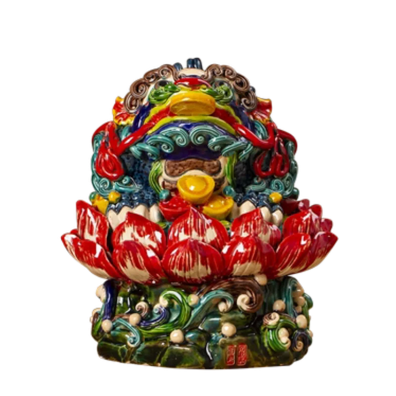 

Статуэтка Цзинь Чан, декоративная статуэтка в китайском стиле с треногой и золотистыми жабами, креативное керамическое ремесло, Декор для д...