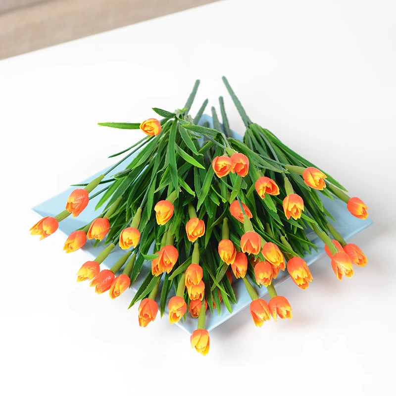 Искусственные тюльпаны цветы/Букет растений (7 веток цветов) свадебные