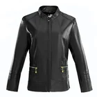 Новинка, кожаная женская куртка среднего и старшего возраста, женские короткие тонкие кожаные куртки с локомотивом, осенне-весеннее пальто большого размера