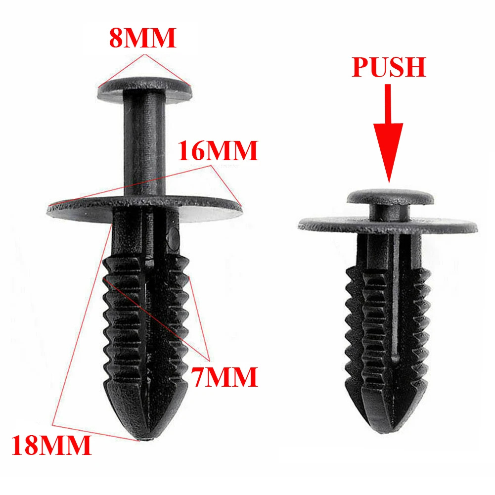 Пластиковые заклепки с отверстием 100 крепежные зажимы штифт для автомобильного