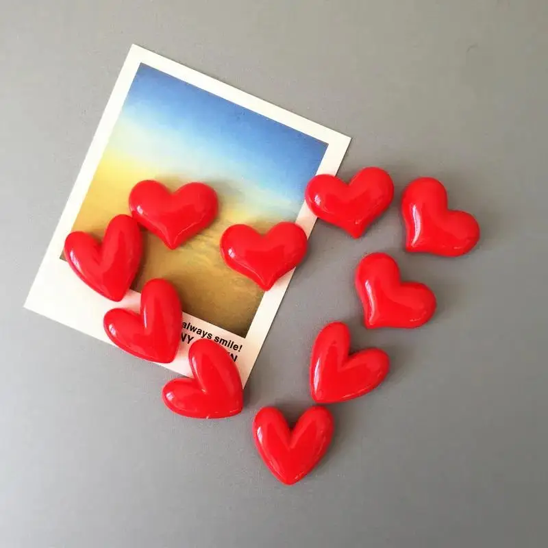 

10 Pieces Personality Creative Refrigerator Magnetic Paste Heart 3D Decoration Magnetic Paste Home Decoration Orange Duck Gift