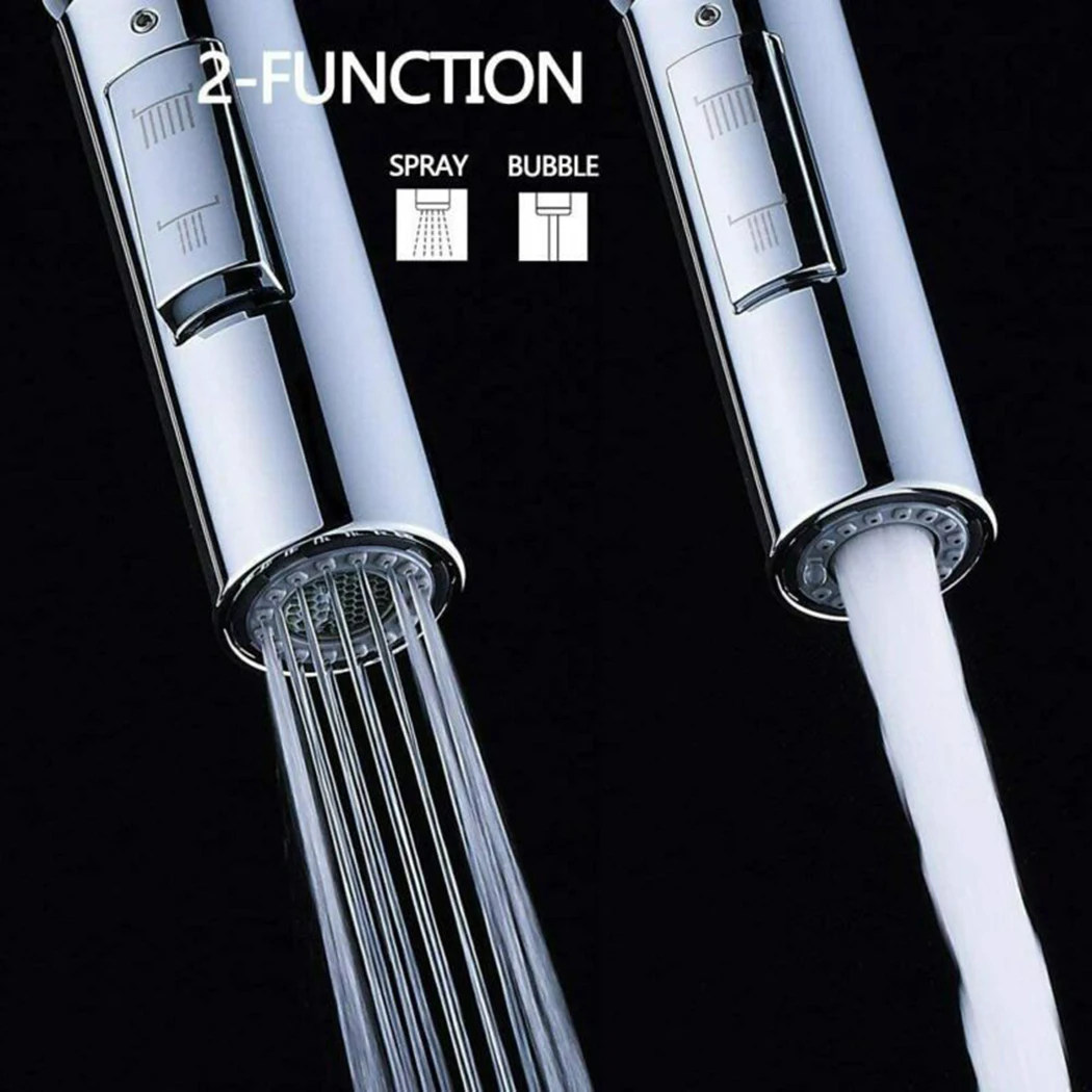 1Pc Pull Out Faucet Spray Head Nozzle Chrome Plating Sink Mixer Tap Aerator Replacement For Home Bathroom Kitchen Accessories |
