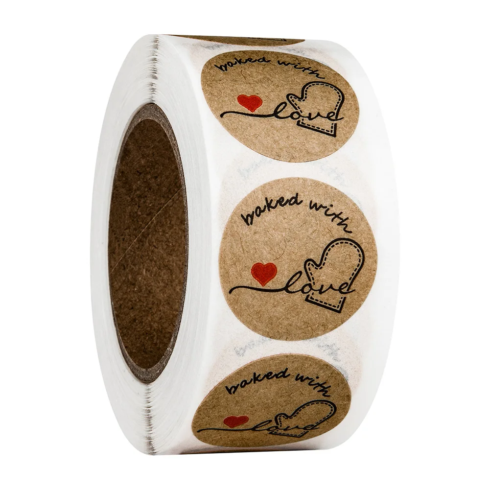 500 шт. спасибо за поддержку моего бизнеса наклейки из крафт-бумаги с золотой