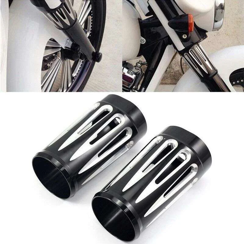 

Motorcycle Front Fork Boot Slider Covers Black For Harley Touring Road King Electra Street Glide Classic Deluxe Fat Bob 1998-202