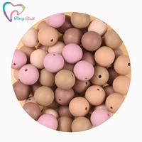 200 pcs 12 15 mm silicone round baby teether beads new blushrose dawn bpa free teething necklace pacifier chain shower gift