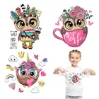 Виниловая нашивка с изображением животных из мультфильма сделай сам, милая нашивки с совой для детской одежды, футболка, аппликация для ногтей