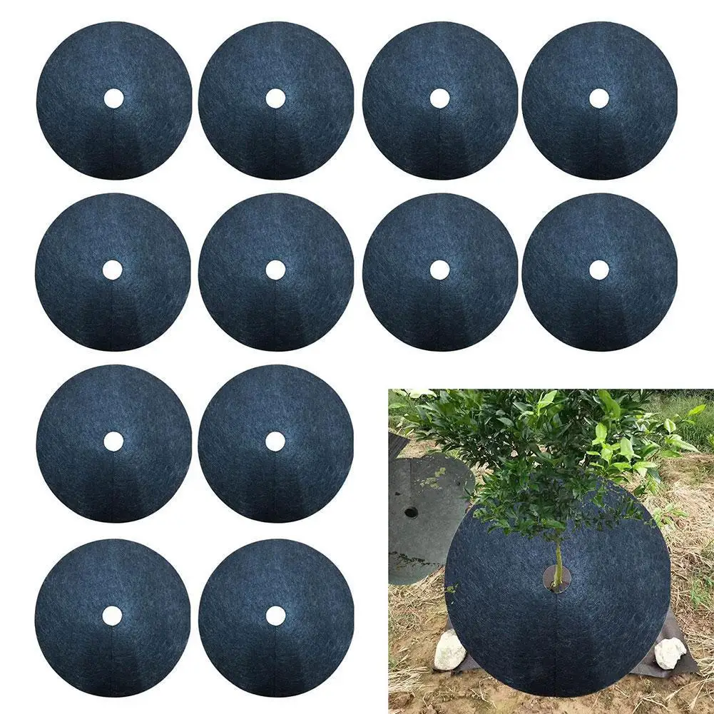 

7 Sizes Non-Woven Tree Mulch Weeding Barrier Thickened Protector Mat Plant Cover Anti Grass Gardening Fabric Weed Control