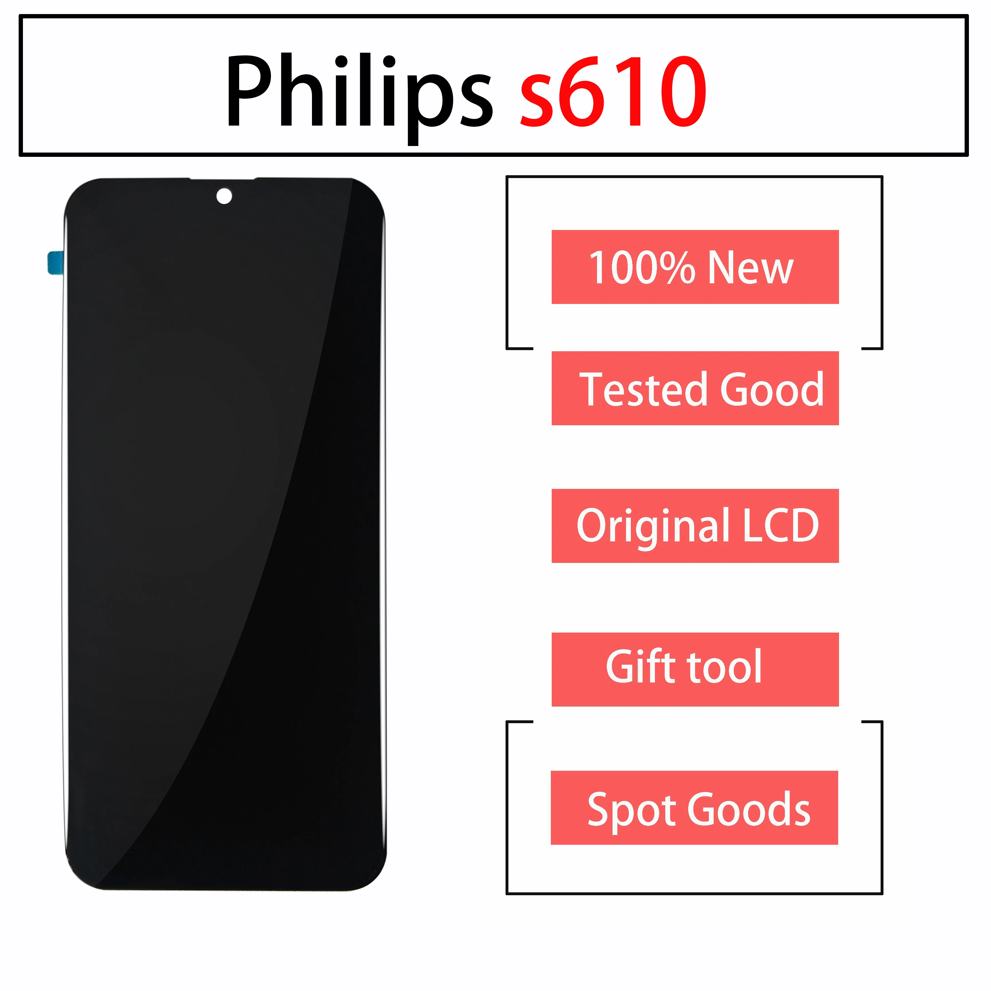 

Высококачественный Оригинальный ЖК-экран для Philips s610, сенсорный сенсор, дигитайзер, лента и инструмент черного цвета