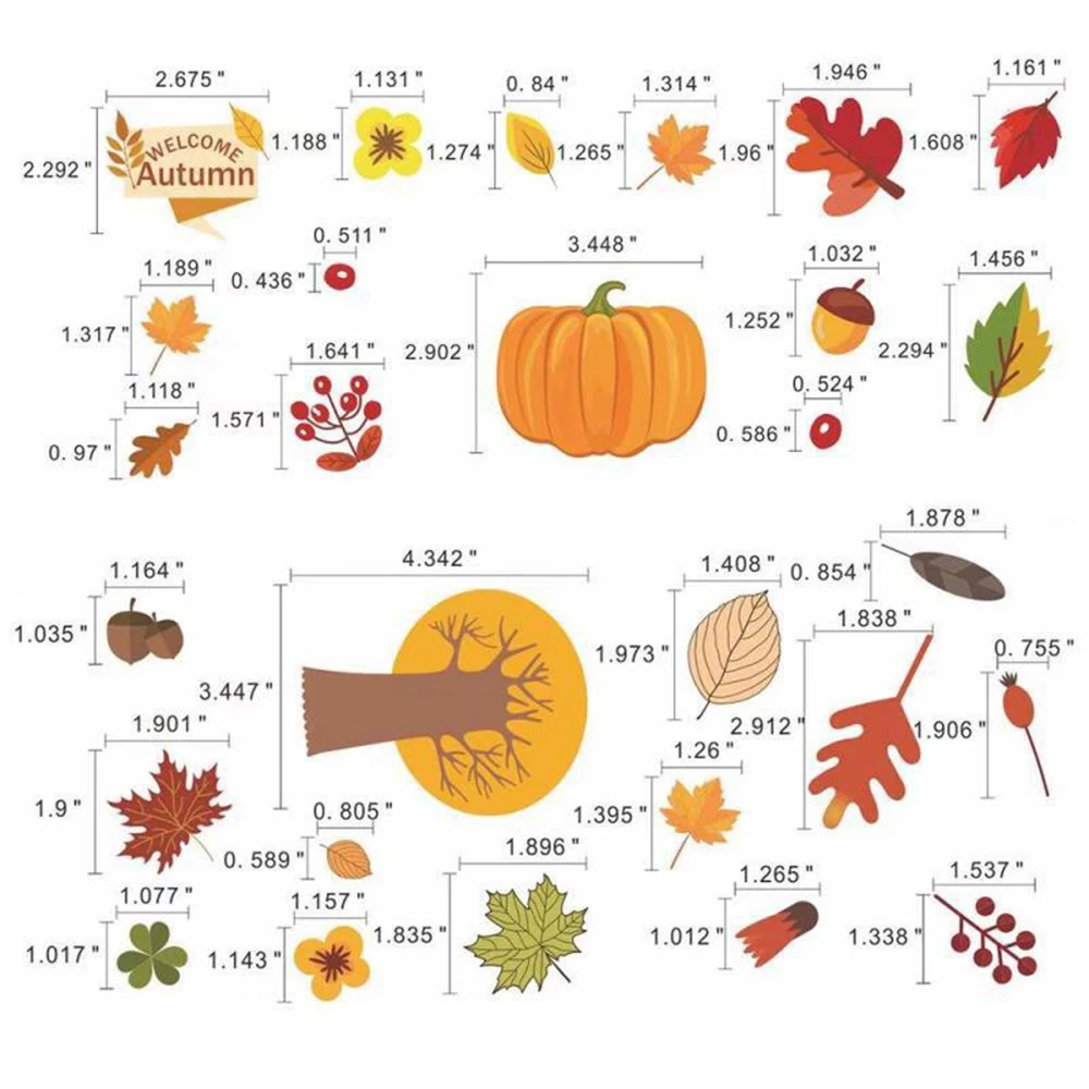6 шт. Осенние наклейки на стену с изображением кленового листа в честь Дня