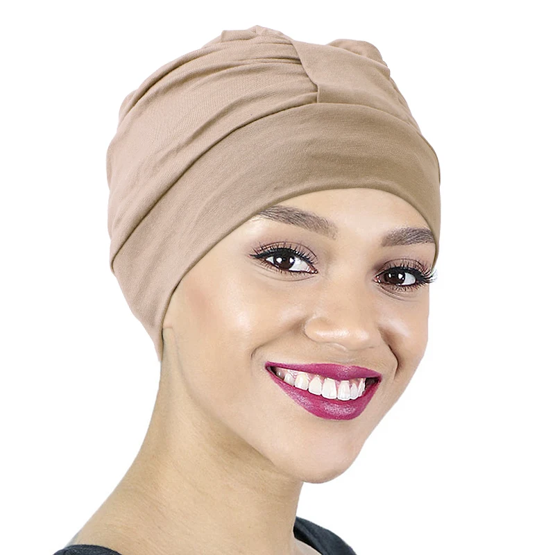 

Modal Cotton Turban Ladies Night Sleep Hat Full Cover Inner Hijab Caps Muslim Stretch Beanie Cancer Hair Loss Chemo Cap Turbante