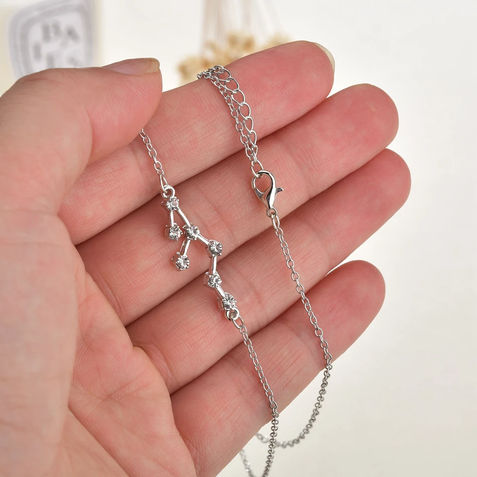 12 Созвездие подвеска ожерелье звезды Знаки зодиака Овен Pisces чокер для женщин AAA